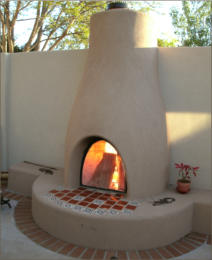 Outdoor Flatwall Orno Kiva Fireplace Kit