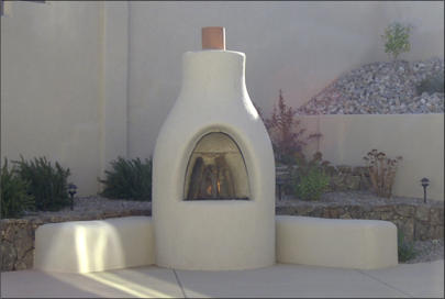Outdoor El Pueblo Kiva Fireplace Kit