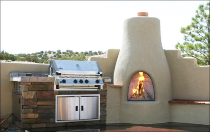 Outdoor El Pueblo Kiva Fireplace Kit